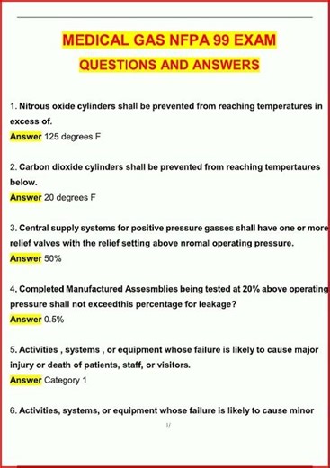 Medical Gas Nfpa 99 Exam Latest Actual Questions And Verifie video