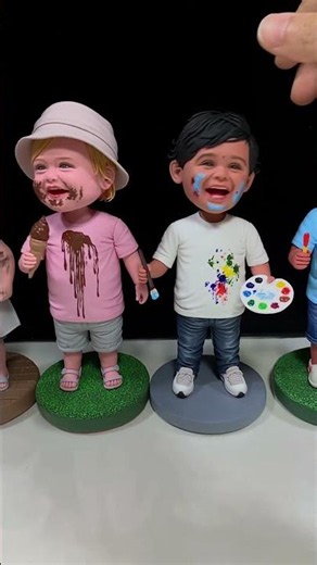 Handmade Clay Bobbleheads Spreading Warm Happy Vibes