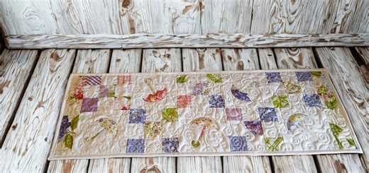 Custom Patchwork and Applique Umbrellas Floral Spring Table Runner for Coffee or Dining Table - Etsy