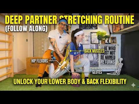 Deep Partner Stretching Routine (Follow Along) - Unlock Your Lower Body & Back Flexibility