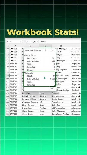 Audit Your Excel Workbook in Seconds – Workbook Statistics Shortcut