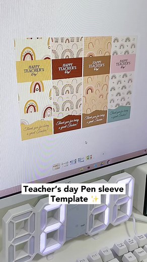 Teacher’s day pen/chocolate sleeve template available. ✨ #kimcut #pensleeve #template #digitalmarketing #teachersday #giftidea #aestheticdesign