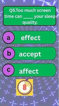 Commonly Confused Words Quiz | Affect vs Effect & Accept vs Except