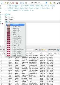 SQL CASE WHEN STATEMENT – PRACTICE SET 2 Challenge Question 1