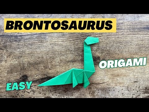 EASY ORIGAMI BRONTOSAURUS DINOSAUR ORIGAMI TUTORIAL | DIY DINOSAUR PAPER FOLDING INSTRUCTIONS CRAFTS
