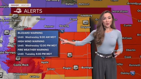 Blizzard warning issued for Colorado's northeastern plains Tuesday evening
