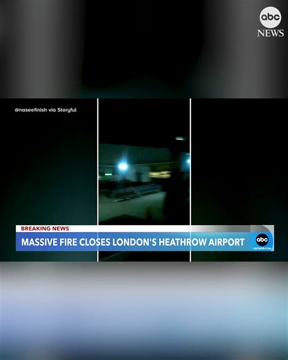 193K views · 791 reactions | BREAKING OVERNIGHT: A fire at an electrical substation near London's Heathrow has closed one of the world's busiest airports. ABC News' Marcus Moore has the latest. https://abcnews.visitlink.me/Gz0xdm | ABC News | Facebook