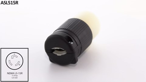 AC WORKS 15 Amp 125-Volt NEMA L5-15R 3-Prong Industrial Grade Locking Female Connector ASL515R