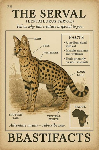 Serval Infographic Poster: The Spotted Hunter 🐆🌿
