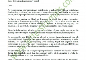 Probation Period Extension Letter due to Poor Performance