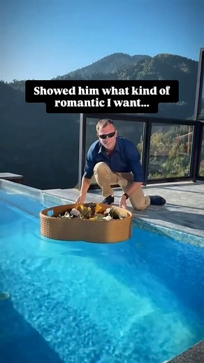 Showed him the romantic pool fruit video… he brought the fruit, skipped the pool 😂 Ladies, should I clap for the effort or cry for the creativity? 😂 | Megafamily Content