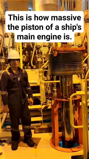 This is how massive the piston of a ship's main engine is. #marineengineering | Mhark Christian Cenaon