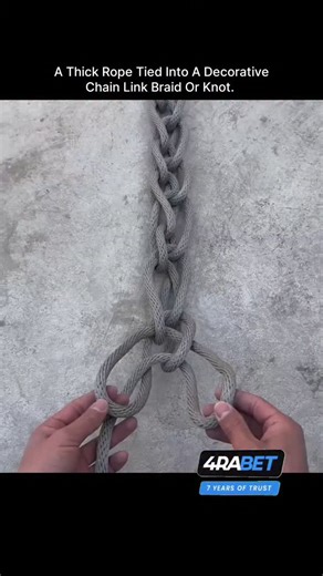 World_War | This post captures a thick rope tied into a decorative chain link braid or knot. The specific knot appears to be a four-strand chain link... | Instagram