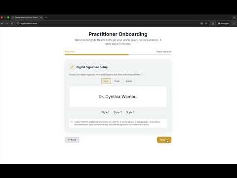 Nyota Health Health Practitioner Walkthrough