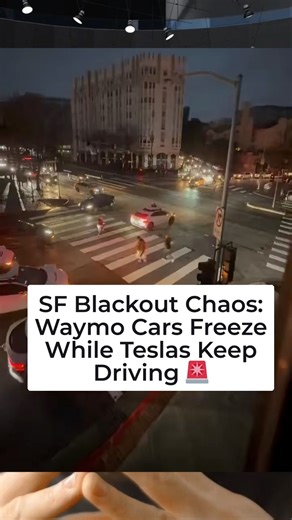 40K views · 577 reactions | SF Blackout Chaos: Waymo Cars Freeze While Teslas Keep Driving  | Sci-Tech Channel | Facebook