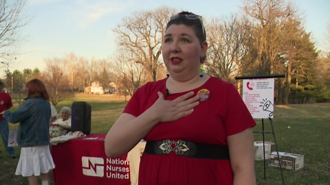 Union nurses rally in Des Moines, say federal cuts are threatening care of veterans