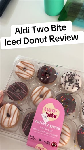 Trying the two bite donuts! In Strawberry, maple and chocolate 😍 I am a donut lover so I was all about grabbing these! $3.89 Have you tried these before?! #aldiusa #aldi #aldifinds #aldimademedoit #alditok #alditiktok #supermarkettiktok #aldidoesitagain #familyshopping #comeshopwithme #grocerystore #savingmoney #onabudget #aldifindsoftheweek #weeklysavings #discountshopping #grocerylist #aldifood #donuts #twobite #minidonuts #doughnut