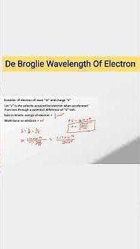 De Broglie Wavelength Of Electron