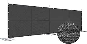 Privacy Fence Screen - 6ft x 50ft - 85% Blockage - Premium Weather Resistant Privacy Screen with Reinforced Hems and Grommets for Commercial and Residential Outdoor Spaces - Black