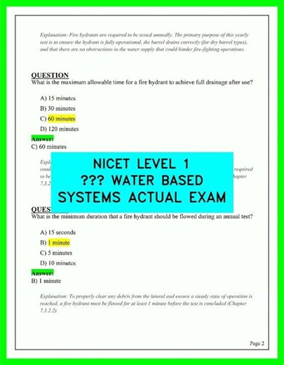 NICET LEVEL 1 – WATER BASED SYSTEMS ACTUAL EXAM 2026 LATEST NICET LEVEL 1 PRACTICE EXAM QUESTIONS