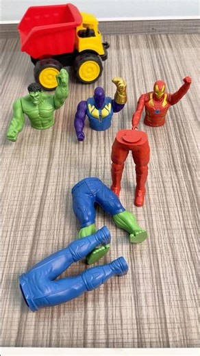 Assembling construction vehicles, Superhero characters #candyfruit #car #toys