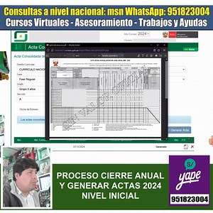Siagie V3.0 | Proceso CIERRE ANUAL y Configurar y Aprobar ACTAS OFICIALES 2024 -Nivel Inicial Consultas al WhatsApp 951 823 004 | Siagie Cusco