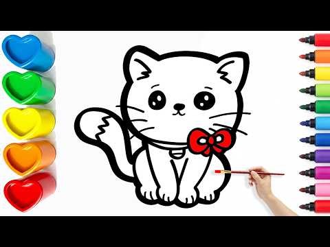 🐱 Drawing and Coloring an Adorable Cat | Easy Step By Step Tutorial for Beginners #47