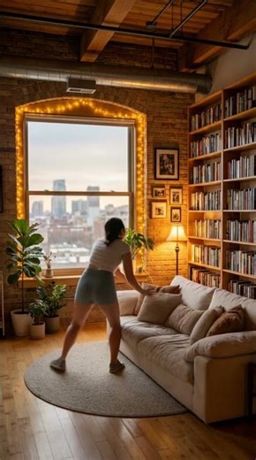 Empty Brick Box ➝ Cozy Loft Library, Before/After Loft Makeover