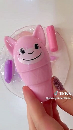 Coloring Slime with Pink and Purple Makeup