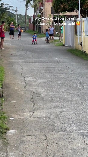 2-yr-old Son Rides His Balance Bike Like a Pro!