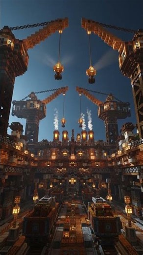 Building the ULTIMATE Minecraft Minecart Loading Dock with Cranes in Minecraft Sprint Hit Maste #Sho