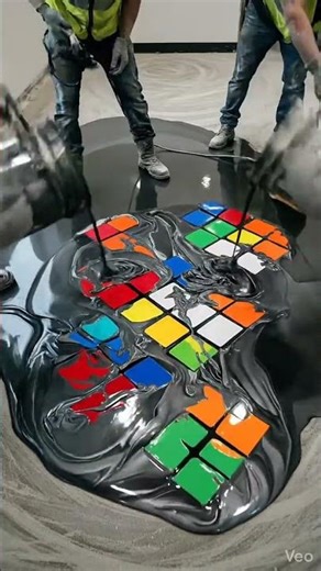 Rubik’s Cube Epoxy Floor Gym Transformation 🤯 | From Concrete to Luxury