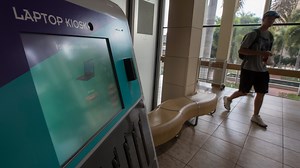 New kiosks at FSW offers students the use of free laptop computers.
