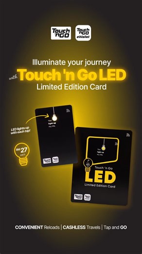 A Touch ‘n Go card that lights up when tapped? SAY LESS, FAM. 💡✨ Meet the LED Limited Edition Card! Now available on our official Shopee store and both hubs @ Bangsar South and Nu Sentral. Buy now: https://bit.ly/4dzJNMf *The Enhanced Touch ‘n Go card (Generic Card) is still available for sale at RM10 at Touch ‘n Go online and offline channels. | Touch 'n Go Malaysia