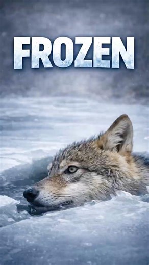 Excavator Worker Rescues a Wolf From Frozen Lake