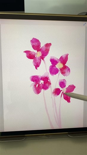 【iPad画画】Procreate iPad Drawing ✍️ WATERCOLOR FLOWER #art #flowers #painting