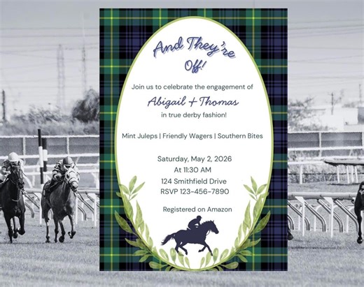 Kentucky Derby Wedding Shower Invitation | Kentucky Derby Engagement Party | Derby Watch Party Invite | Derby Couples Shower Invite - Etsy