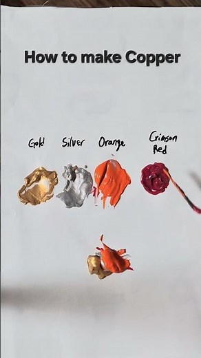 How to make Copper Color from just Gold, Silver, Orange and Crimson Red #satisfying #copper