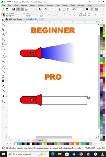 Corelddaw Tutorial - Torch light Reflection Design ideas