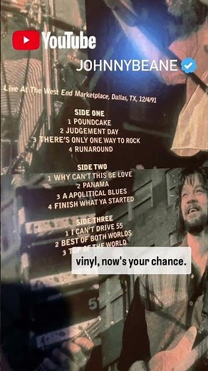 Van Halen live Dallas Texas 1991 black vinyl and CD coming soon. #VanHalen.