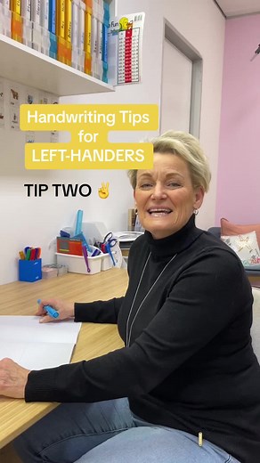Learning a few fundamentals can make helping left-handers with their writing so much easier. #teachinglefthanders #lefthanders #teachinghandwriting #teachinglefthandershowtowrite #tutoringtips #tutoringtiptok #teachingtips #handwritingtips #starfishstore