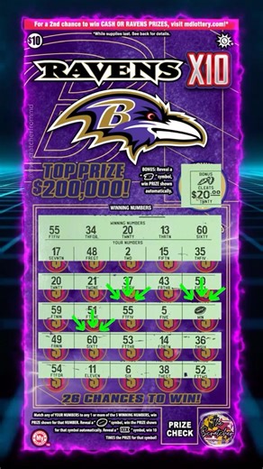 Ravens X10 WIN | Lottery Scratch Off Tickets