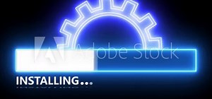 Installation progress bar modern design for user interfaces, sleek Install progress indicator user-friendly design,4k motion video. isolated on black background .