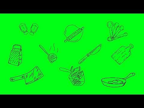 🥣 GREEN SCREEN COOKING ICONS 🍳🍴 PACK 1 Animated OVERLAYS