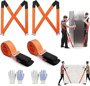 Moving Straps, 2-Person Lifting and Moving System Furniture Lifting Straps, Easily and Safely Move Appliances Mattresses Luggage Strap Heavy Objects up to 800lbs Shoulder Belt Moving Supplies