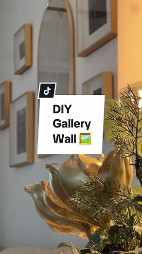 Quick DIY Gallery Wall with Gold Arched Mirror