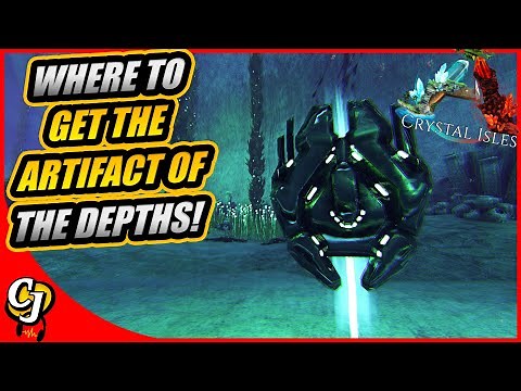 Where To Find The ARTIFACT Of The DEPTHS On The CRYSTAL ISLES Map!! || Ark Crystal Isles!!