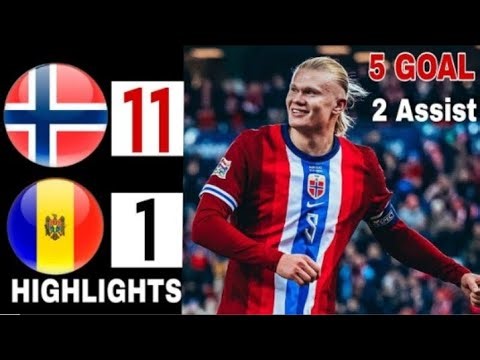 Norway Vs Maldova (11-1) highlights | Harland 5 goals & 2 assists