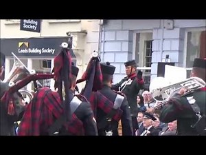 The Band, Pipes and Drums of the Brigade of Gurkhas marching display - Brecon 2016