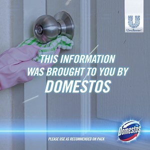 The WHO recommends cleaning with any bleach, to disinfect high-touch surfaces at home. For more on Domestos visit: bit.ly/2vfGg5k | Domestos